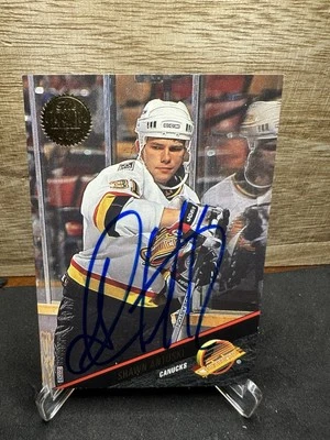 Canucks Leaf Shawn Antoski Vancouver 1993-94 #368 en persona en tarjeta automática Foto 1 de 2