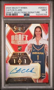 2024 Select WNBA Draft Signatures Caitlin Clark Silver Prizm Rookie Auto PSA 9 - Imagen 1 de 2