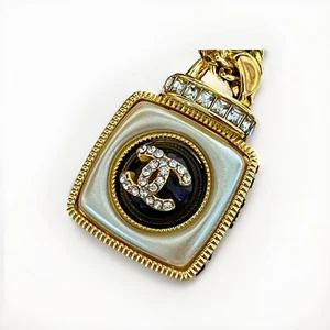 Chanel Connector Button Zipper Pull Square Stamped 22mm 1pc Bonus Included - Picture 1 of 6