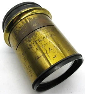 Lente antigua Suter Basel Aplanat B No.7 135 mm de largo 90 mm a través de óptica transparente RARA - Imagen 1 de 14