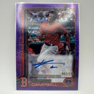 Kristian Campbell 2025 Topps cromado automático #RA-KC púrpura mota #7/299 ~ ¡SOX ROJO! - Imagen 1 de 2