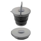 Camping Bucket 5L Lid Carry Handle Collapsible 25cm x 25cm Grey X 1