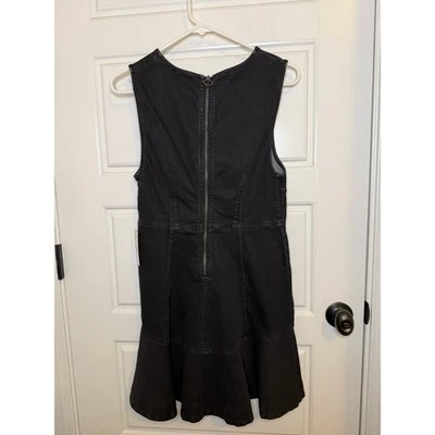NWT Free People Alex Denim Dress 6 Washed Black Babydoll Western Grunge Festival - Image 1 of 4