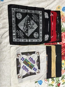 Vtg Harley Davidson/Motorcycle Themed Bandanas Lot Of 8 Handkerchief Do Rag - Picture 1 of 15
