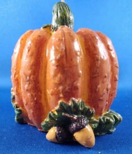 Vintage Pumpkin Candle Acorns Orange Dimensional FIGI Graphics 4” NEW - Picture 1 of 5