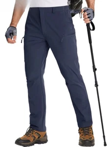 Men's Waterproof Hiking Pants with Multi-pockets Ripstop Hard-wearing Quick Dry - Picture 1 of 21