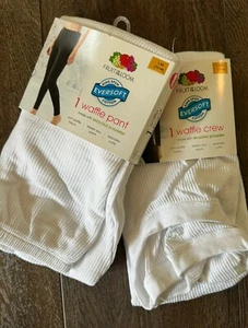 Fruit of the Loom Thermal Long Sleeve Crew + Pants White Women's LG 16-18 - Picture 1 of 4