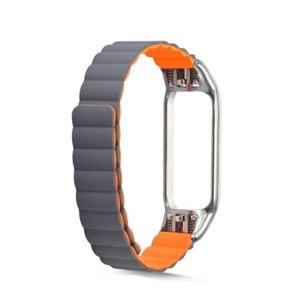 Für Xiaomi Mi Band 4 / 3 Kunststoff / Silikon Uhr Watch Armband Grau / Orange - Zdjęcie 1 z 5