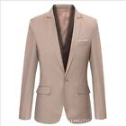 Mens Smart Blazer Suit Formal Jacket Coat Business One Button Regular Fit Tops_