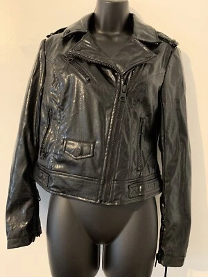 Blanc Noir leather jacket womens sz S black NWT RTP $149 - Image 1 of 4