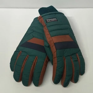Guantes Thinsulate Vintage Años 90 Esquí Invierno Nieve Para Hombre Retro Verde Naranja Rayas - Imagen 1 de 9