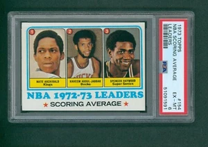 1973 Topps Basketball Card - #154 Scoring Leaders Jabbar/Haywood, PSA 6 EXMT - Picture 1 of 2