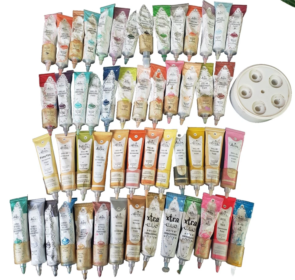 De colección 52 pinturas ARTEX rollo bordado Fros-Tex decorador Gemtex Xtra Glo Brite Foto 1 de 4