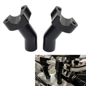 3 1/2" Pullback Handlebar Booster Black for Harley 1" Bar Dyna Softail Road King - Picture 1 of 9