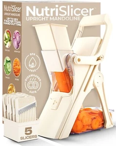 NutriSlicer Mandolina 5 in 1 Multifunzione Portatile da Banco Mandolina - Foto 1 di 38