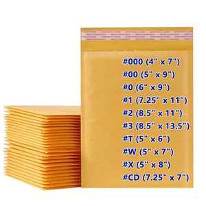 25-200Pc Kraft Bubble Mailer Padded Shipping Envelope Bags Self Sealing All Size - Picture 1 of 20