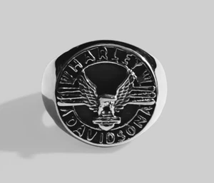 Harley Davidson Stainless Steel Biker Punk Motorcycle Eagle Ring - Picture 1 of 6