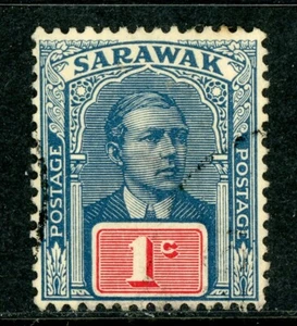 Sarawak 1928 Sir Charles Brooke 1¢ Blue & Rose Wmk Scott #79 VFU F277 ⭐⭐⭐⭐⭐⭐⭐ - Foto 1 di 2