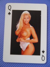 1995 Sexy UK Adult Glamour nude Model Melinda Messenger Playing Card Queen Spade