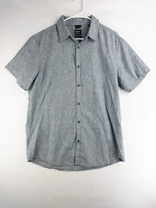 Prana Shirt Mens L Gray Button Up Short Sleeve Standard Fit Recycled Materials - Picture 1 of 7