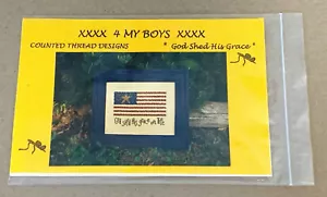 4 My Boys "God Shed His Grace on Thee" modello punto croce bandiera patriottica" - Foto 1 di 2