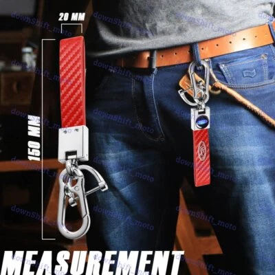 Llavero de cuero de carbono rojo cordón llavero de liberación rápida para todos Ford nuevo X1 Foto 1 de 4