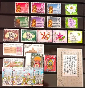SINGAPORE 1963-ORA 8 SET COMPLETI FRANCOBOLLI COMMEMORATIVI USATI BENE SGC22 - Foto 1 di 2