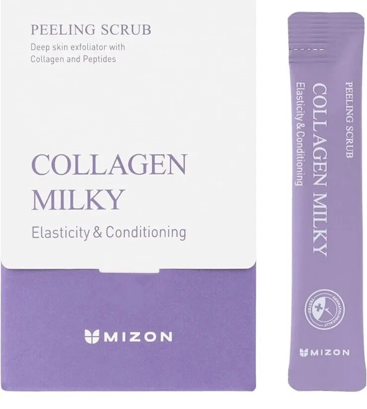 Mizon Collagen Milky Peeling Scrub Collagen & Peptides 40 TRAVEL PACKETS - Image 1 of 4