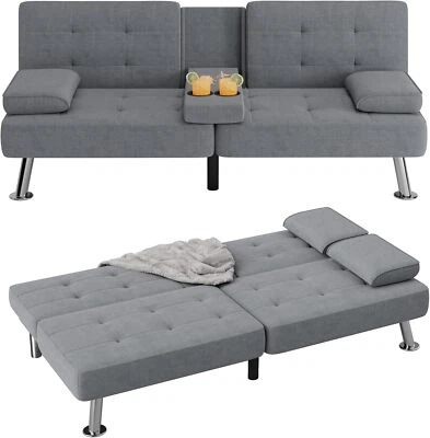 Sofá cama futón moderno plegable futón conjunto convertible reclinable salón para el hogar Foto 1 de 4