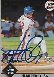Herbert Perry Firmado 1991 Primera fila #51 - Indios de Cleveland - Imagen 1 de 1