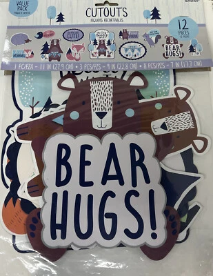 Baby Shower Bear-ly wait Card cutouts Decorations - Image 1 of 3
