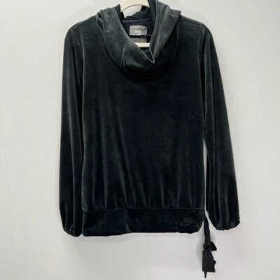 Nike Gris Oscuro Terciopelo Capucha Capucha Cuello Cinta Cordón Pullover Sudadera con Capucha  Foto 1 de 4