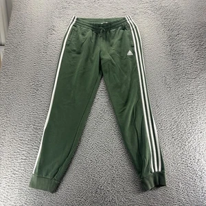 Adidas Jogger Pants Boys Medium Green Cotton Blend Tapered Fit Fleece - Picture 1 of 10