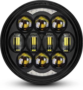 DOT Approved 80W 5-3/4" 5.75" Round LED Projection Headlight Compatible black - Bild 1 von 7