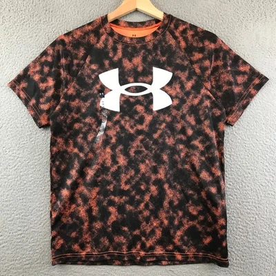 Nueva Camiseta Under Armour Niños UA Velocity Estampada SS Negra Naranja YLG Foto 1 de 4