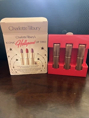 Charlotte Tilbury Iconic Hollywood Mini Lip Trio Brand New In The Box - Image 1 of 3