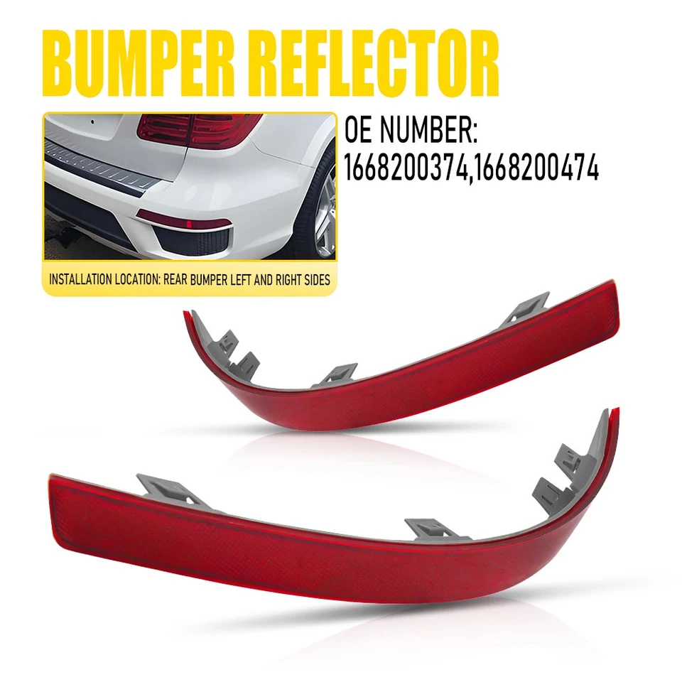 For 2013 2014 2015-16 Mercedes-Benz X166 GL350 GL450 Pair Rear Bumper Reflector - Image 1 of 4