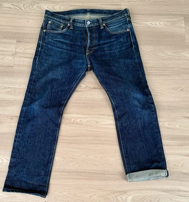 Jeans ajustados con ribete Iron Heart para hombre IH-555S-21, 21 oz, talla 36 Foto 1 de 4