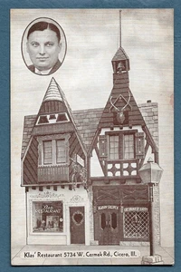 182  c1930 Postcard Klaus' Bohemian  Restaurant Cermek Rd Cicero IL  Illinois - Picture 1 of 2