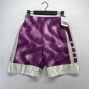 Nike Shorts Boys Kids Large Purple White Abstract Basketball Training Gym 8" NEW - Picture 1 of 10