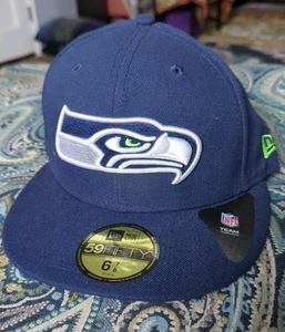 Seattle Seahawks New Era 59Fifty Fitted Cap Hat Mens Size 6 7/8 - Picture 1 of 8