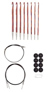 WeCrochet Wood Interchangeable Tunisian Crochet Hook Set - US E-K (Radiant) - Picture 1 of 5