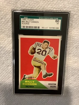 1960 Fleer Billy Cannon  RC  LSU Ex 60-SGC - Image 1 of 2