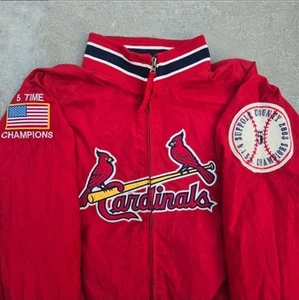 Vintage st louis cardinals Mens Size M Red 5 Times Champions Harrington jacket - Picture 1 of 8