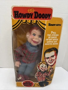 Bambola vintage Howdy Doody con bocca mobile ventriloquo 12" con scatola Goldberger Doll - Foto 1 di 14