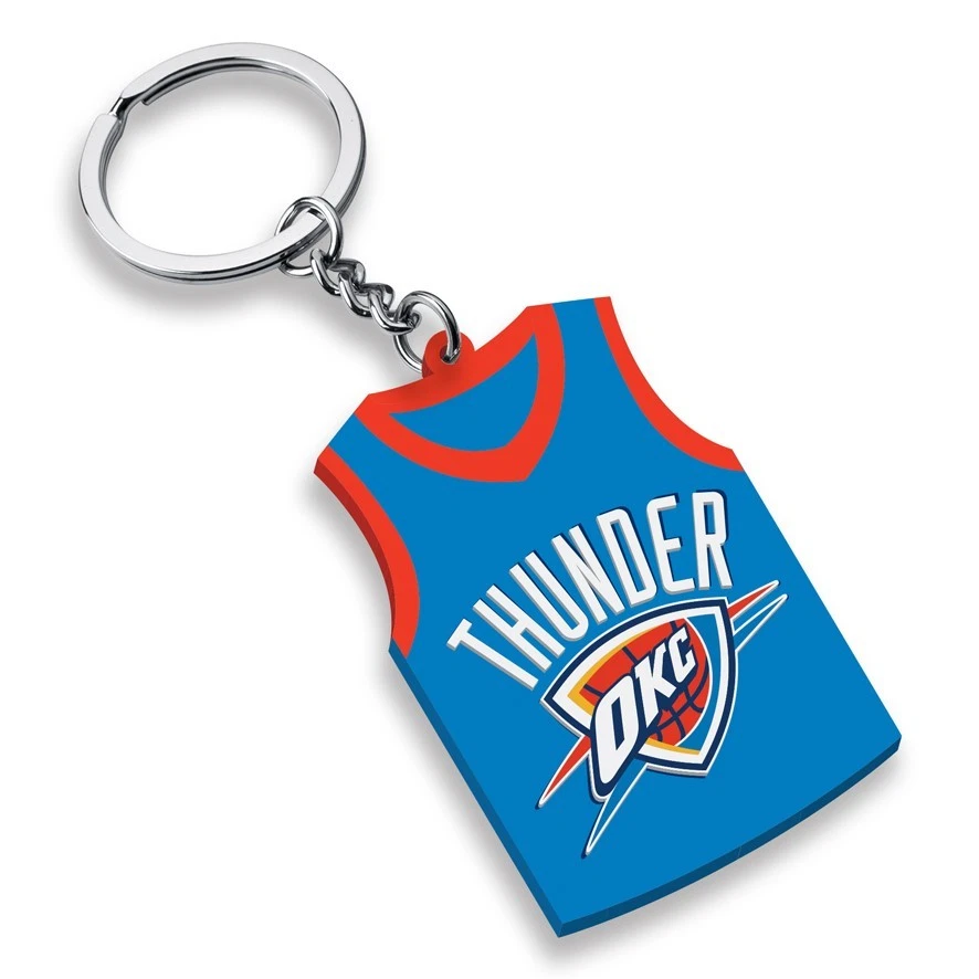 OKC Oklahoma City Thunder NBA Basketball Rubber Keyring with Team Logo - image 1 of 1