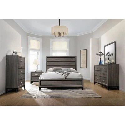 Juego de Dormitorio Coaster Watson 4 Piezas California King Panel Madera Acabado Roble Gris Foto 1 de 4
