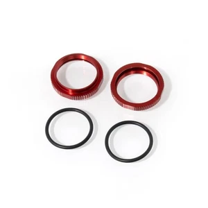 Tekno RC Shock Adjustment Collars (short, aluminum, RED ano, 2pcs) - Picture 1 of 1