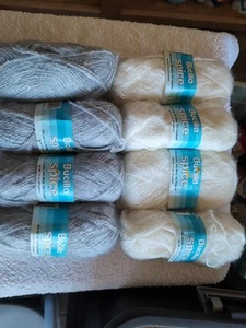 LOT of 8 SKEINS BUCILLA SPICE YARN. As Pictured. Ivory And Grey - Picture 1 of 6