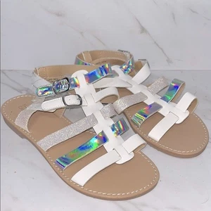 NEW harper canyon valentina Holographic White strappy Sandals 2 - Picture 1 of 4